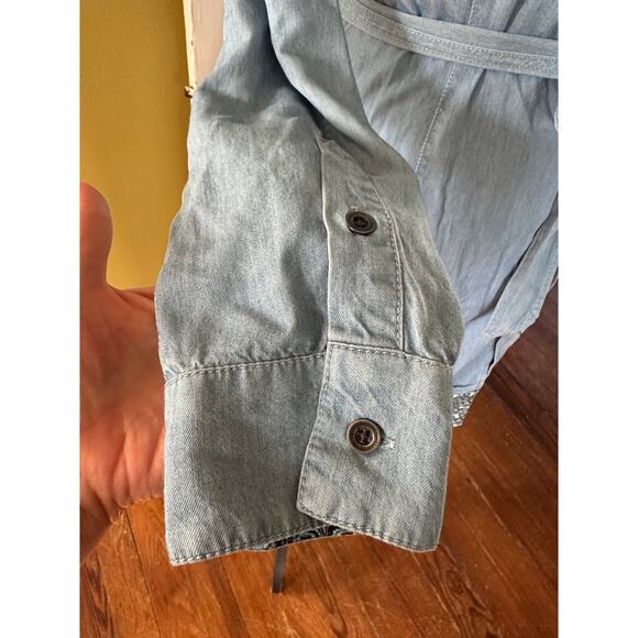 Diane von Furstenberg Savion Denim Chambray Wrap Shirt Dress Size 6 - Picture 5 of 16